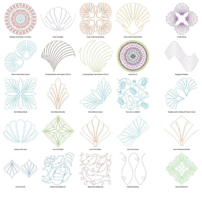 Saffron June 2022  (52 designs + Seahorse wholecloth project)