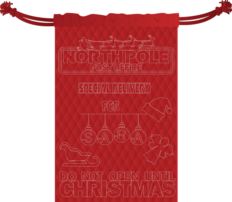 Santa Sack Background ONLY and PDF Sewing Instructions