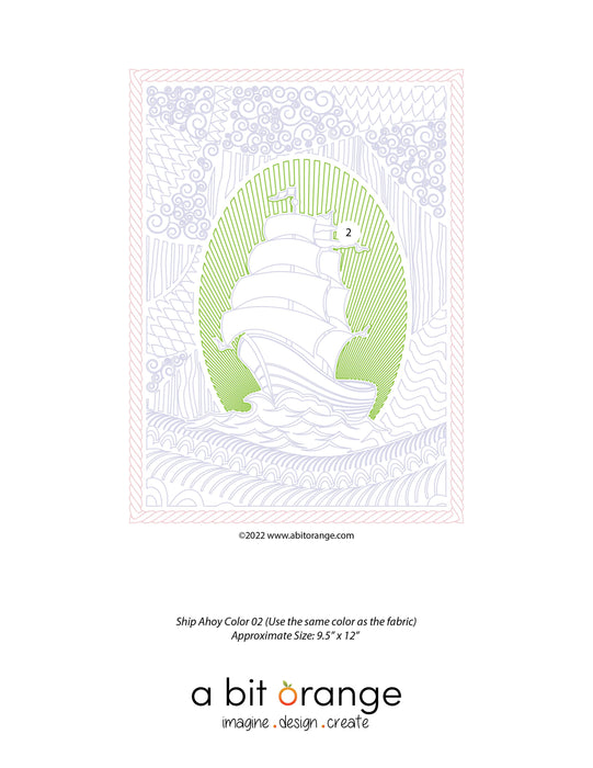 Ship Ahoy Wall Hanging (Embroidery Machine Formats)