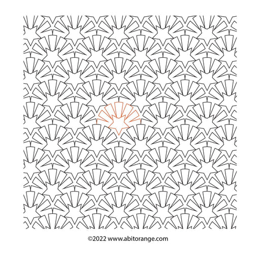 Baptist fan with star e2e digital quilting design/pattern for machine quilting