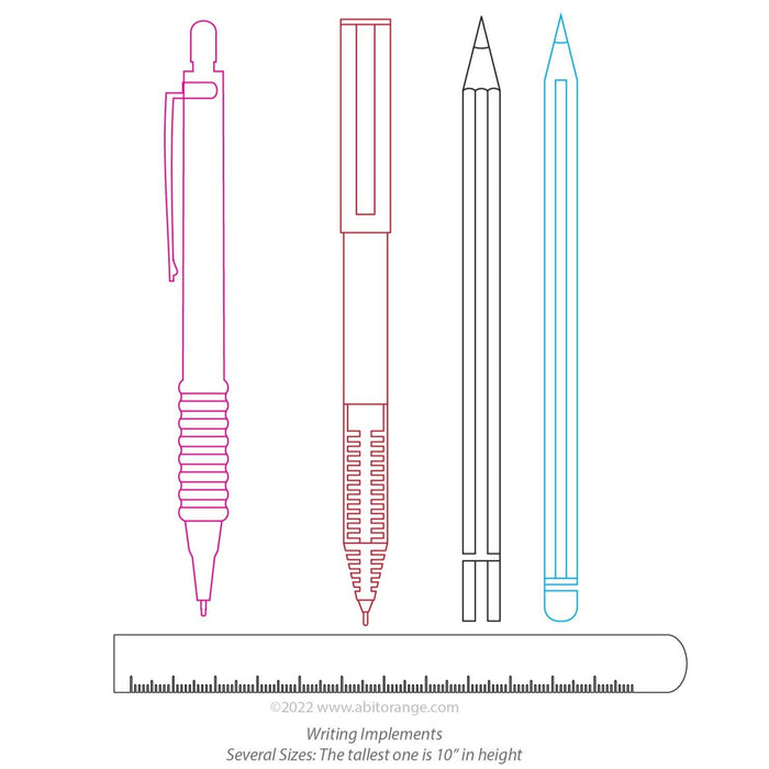 Writing Implements SET (10 Designs) — A Bit Orange